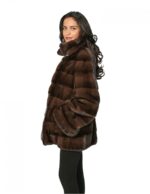 WOMEN'S JACKET MINK FUR COLLAR SCANBROWN ADJUSTABLE 48 - Image 4
