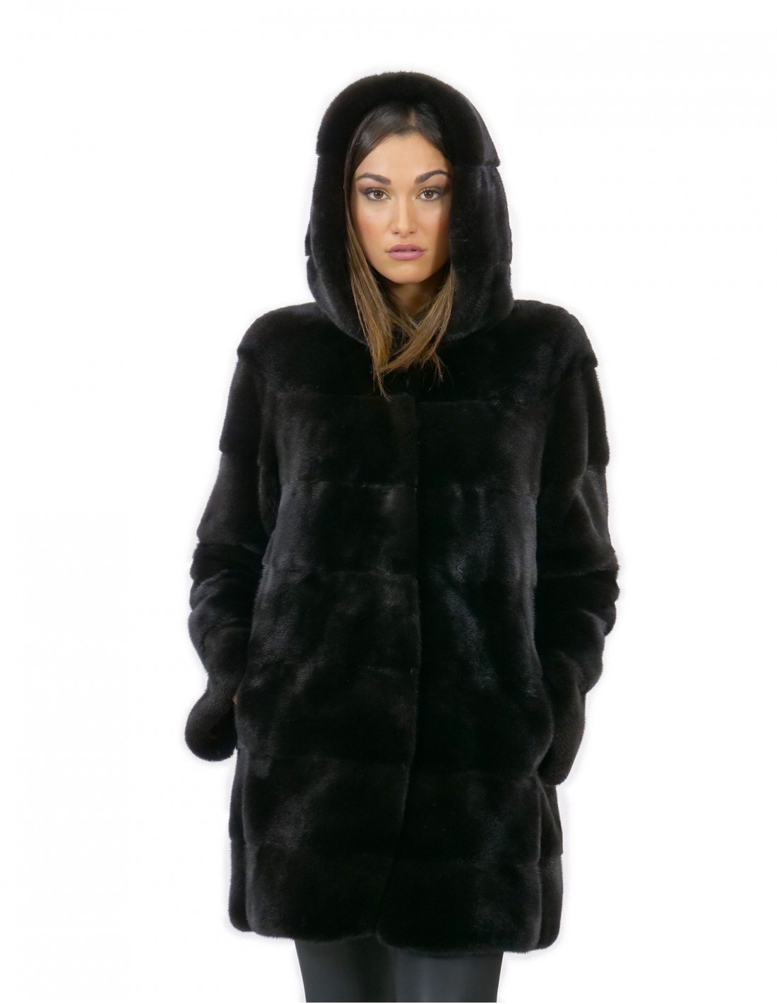 Cappotto Pelliccia Visone CAPPOTTO VISONE DEMI CON COULISSE IN