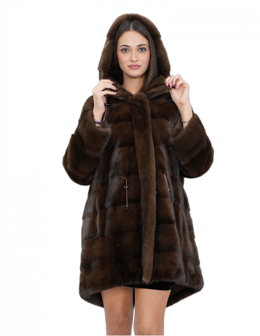 Parka Hox Cappotti Cappotto Parka 50 Scanbrown Pelliccia Visone