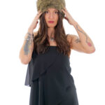 Accessoire brauner Fuchs Kunstpelz Stirnband Ohrenklappen und Halswärmer mit Gummizug 14cm hoch